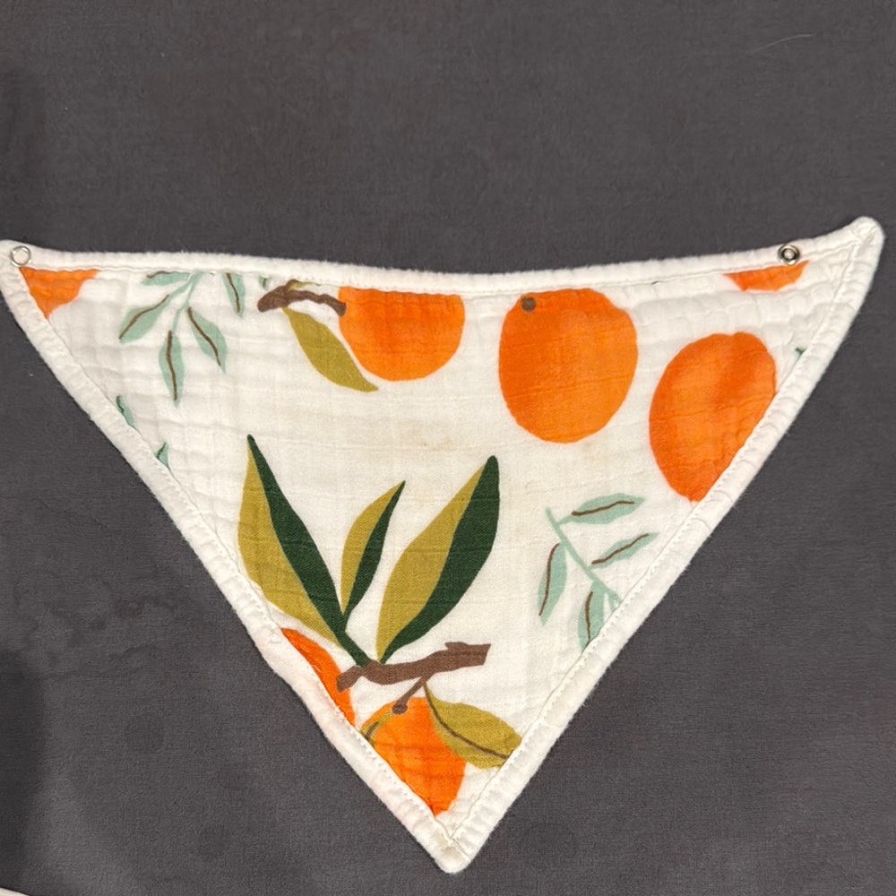 Orange Print Baby Bib